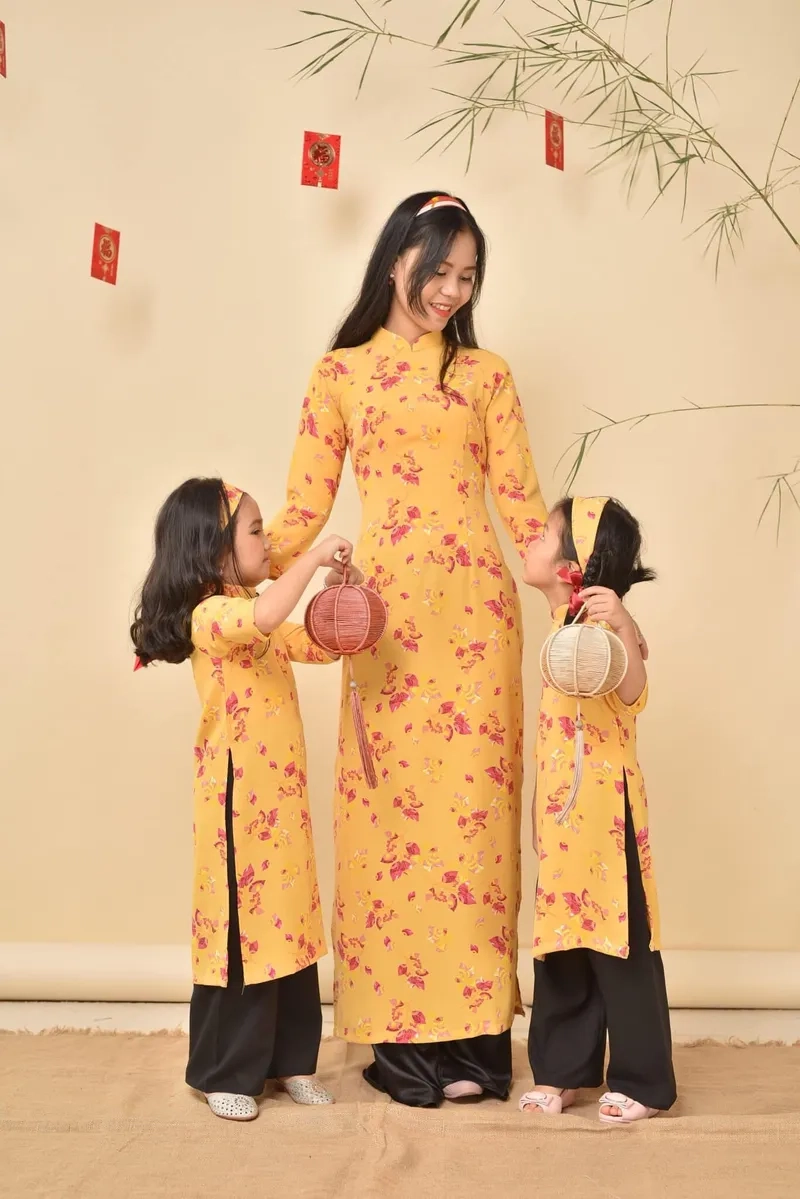 Sắc xuân lan tỏa cùng áo dài trẻ em mùa xuân