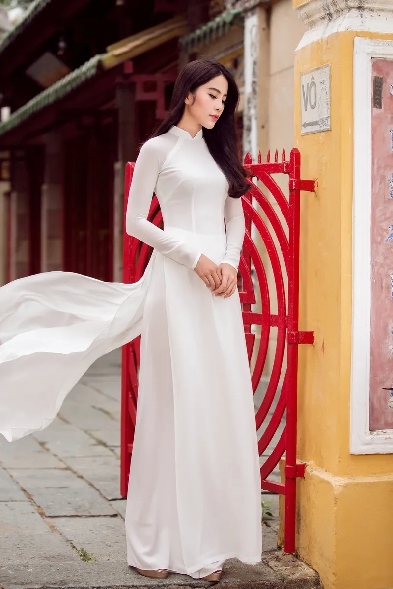 Mẫu áo dài truyền thống may sẵn tiện lợi đẹp