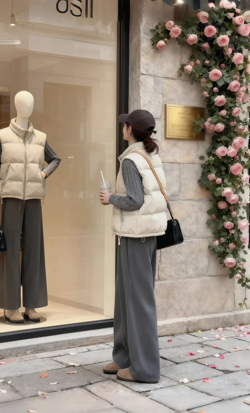 Diện sành điệu mùa đông với áo gile phao mùa đông