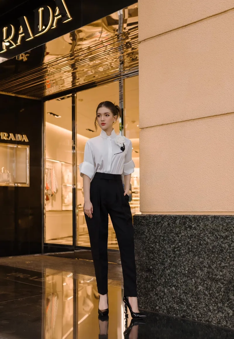 Kiểu quần baggy công sở nữ năng động