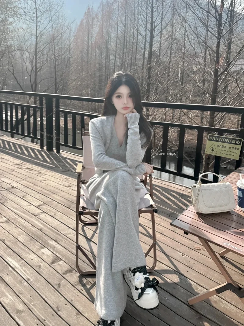 Style Hàn Quốc tinh tế với set len tăm phong cách Hàn